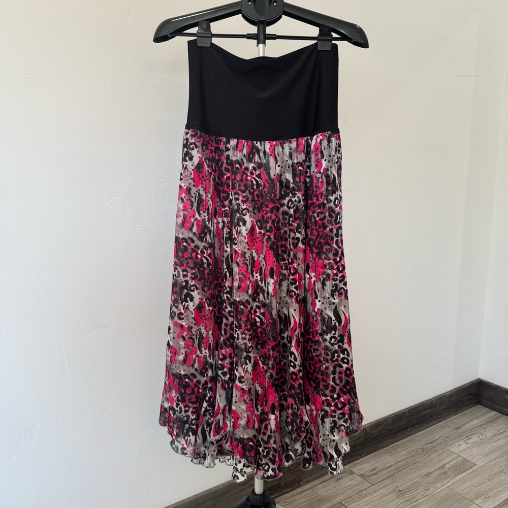 Women's Reversible Long Flowing Leopard Print Skirt Size Large